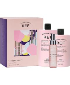 Gift Box Set Ref Stockholm: Illuminate Colour, Sulfates-Free, Hair Shampoo, For Strengthening, 285 ml + Illuminate Colour, Sulfates-Free, Hair Conditioner, Nourishes And Enhances Tone, 245 ml + Shine Elixir, Hair Serum, Softening, 80 ml Matu kopšana