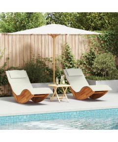 vidaXL Leżak słoneczny Zestaw 2 Kremowy Guļamkrēsli un sauļošanās krēsli