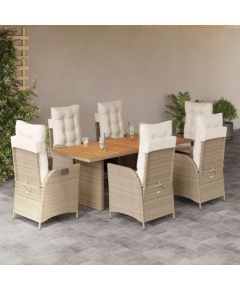 vidaXL vidaXL 7-cz. zestaw mebli ogrodowych z poduszkami, beżowy, polirattan Dārza mēbeļu komplekti