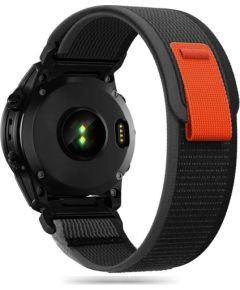 Tech-Protect Nylon Strap for Garmin Fenix ââ5|6|6 Pro|7 - Black|Orange Smart-Watch aksesuāri