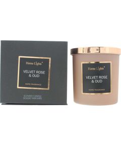Home Lights, Velvet Rose & Oud, Scented Candle, 215 g Telpu aromāti