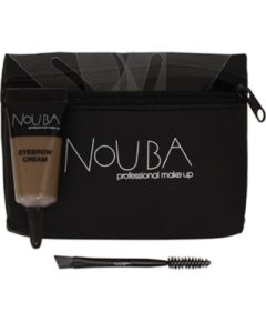 15 Set Nouba: Nouba, Eyebrow Brush + Nouba, Eyebrow Gel, 7 ml + Textile Makeup Bag, Black Dekoratīvā kosmētika