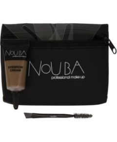 10 Set Nouba: Nouba, Eyebrow Brush + Nouba, Eyebrow Gel, 7 ml + Textile Makeup Bag, Black Dekoratīvā kosmētika