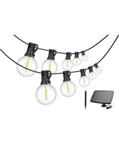 Artflow Dek. lampu virtene ar saules bat.,G40 E12x25gb, 15m, silti b Наружное освещение