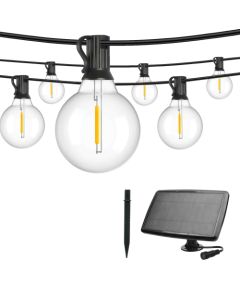 Artflow Dek. lampu virtene ar saules bat., G40 E12x15gb, 15m, silti Наружное освещение