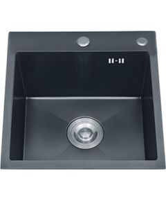 Кухонная мойка из нержавеющей стали VENTO 40X50X22 цвета графит, врезная Крупная бытовая техника