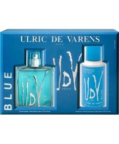 Set Ulric De Varens: Blue, Eau De Toilette, For Men, 100 ml + Blue, Deodorant Spray, For Men, 200 ml Dāvanu komplekti