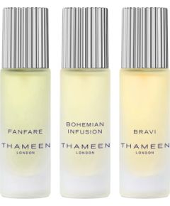 Set Thameen London: Fanfare, Eau De Cologne, Unisex, 10 ml + Bohemian Infusion, Eau De Cologne, Unisex, 10 ml + Bravi, Extrait De Parfum, Unisex, 10 ml Dāvanu komplekti