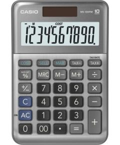 Kalkulator Casio Kalkulator MS 100 FM, srebrna, stołowy, funkcja konwersji walut, %, VAT Jaunumi - Birojam