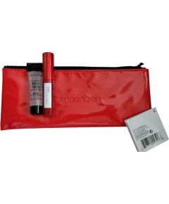 Deluxe Trial Size Set Smashbox: Super Fan, Volumizing, Mascara, Black, 5 ml + Photo Finish, Smoothing, Liquid Primer, 7.1 ml + Textile Makeup Bag, Red Kосметические средства