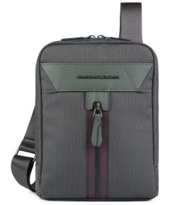 Piquadro, Trakai, Shoulder Bag, Textile Crossbody Bag, Green, 16 x 22 x 4 cm, For Men Сумки, обложки для ноутбуков