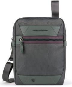 Piquadro, Trakai, Recycled Materials, Small, Textile Crossbody Bag, Green, 27 x 21 x 5 cm, For Men Somas portatīvajiem datoriem