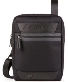 Piquadro, Trakai, Leather & Fabric, Small, Textile Crossbody Bag, Black, 27 x 21 x 5 cm, For Men Сумки, обложки для ноутбуков
