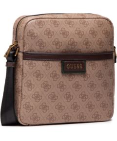Guess, Vezzola, Document Holder, Textile Crossbody Bag, Brown, For Women Somas portatīvajiem datoriem