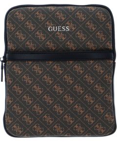 Guess, Vezzola, Flat Top Zip, Textile Crossbody Bag, Brown, For Men Somas portatīvajiem datoriem