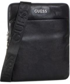 Guess, Scala, Flat Top Zip, Textile Crossbody Bag, Black, For Men Somas portatīvajiem datoriem