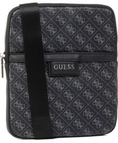 Guess, Dan, Flat Top Zip, Textile Crossbody Bag, Black, For Men Сумки, обложки для ноутбуков