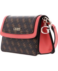 Guess, Camy, Synthetic Leather, 4G Logo, Textile Crossbody Bag, Coral/Brown, For Women Сумки, обложки для ноутбуков