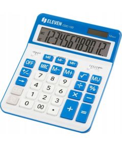 Kalkulator Eleven ELEVEN Kalkulator biurowy biały CDC120WHNV białe i niebieskie klawisze oraz niebieska ramka wokół wyświetlacza Jaunumi - Birojam