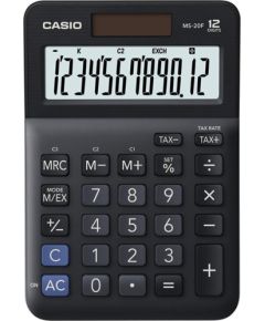 Kalkulator Casio Casio Kalkulator MS 20 F, czarna, biurkowy z obliczaniem VAT, 12 miejsc Jaunumi - Birojam