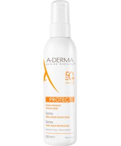 A-Derma, Protect, High UV protection, Sunscreen Spray, SPF 50+, 200 ml Косметика для тела