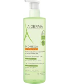 A-Derma, Exomega Control, Emollient, Shower Gel, For Hair & Body, All Skin Types, 500 Dušas želejas ķermenim