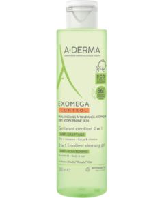 A-Derma, Exomega Control, Anti-Scratching & Soothing, Cleansing Gel, For Hair & Body, 200 ml Ķermeņa kosmētika