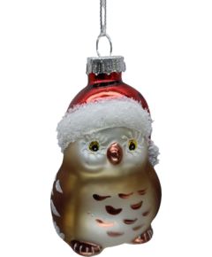 Ziemassvētku rotājums JOY OWL 8cm, stikls Jaunumi -Dārzam