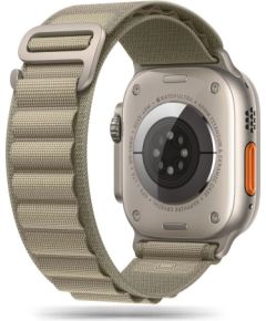 Tech-Protect Nylon Pro Strap for Apple Watch 4 | 5 | 6 | 7 | 8 | 9 | SE | Ultra 1 | 2 (42|44|45|49 mm) - Titanium Olive Smart-Watch aksesuāri