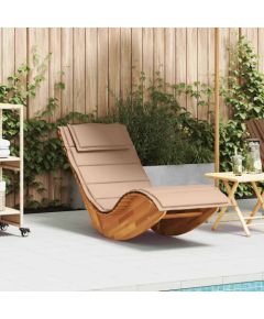 vidaXL Leżak bujany z poduszką, lite drewno akacjowe Шезлонги и пляжные стулья