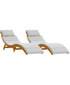 vidaXL Leżak słoneczny Zestaw 2 Brązowy, Jasnoszary Шезлонги и пляжные стулья