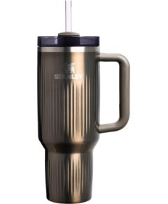Stanley Термокружка с трубочкой The Quencher H2.0 Fluted Tumbler 1.18L глянцевый темно-серый Термо кружки