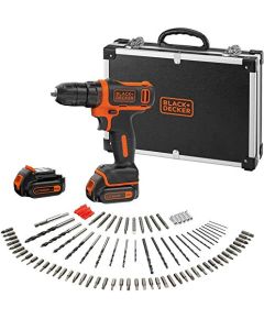 Black&decker BLACK + DECKER Cordless Drill BDCDD12BAFC, 10,8Volt (black / orange, suitcases, 2x Li-Ion battery 1.5Ah, 100-piece accessory kit) Jaunumi -Dārzam