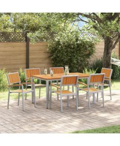 Vidaxl Zestaw do jadalni w ogrodzie 7 pcs Szaro-brązowy Lumarko! Dārza mēbeļu komplekti