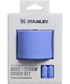 Stanley Набор из 2 защитных чехлов и колпачков для термокружек объемом 0,89 л/0,59 л. Чехол Quencher Boot + колпачок для соломинки, цвет «гортензия» (голубой). Термо кружки