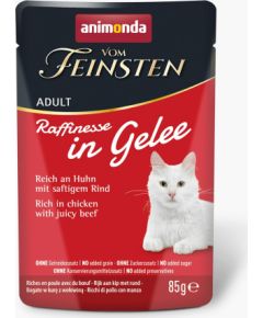 ANIMONDA Vom Feinsten Adult Raffinesse in Jelly rich in Chicken with Beef - wet food for cats - 85g Консервы кошек