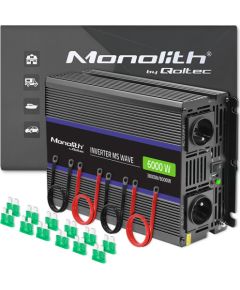 Qoltec Monolith voltage converter 6000 MS Wave | 12V to 230V | 3000/6000W | USB Strāvas pārveidotāji