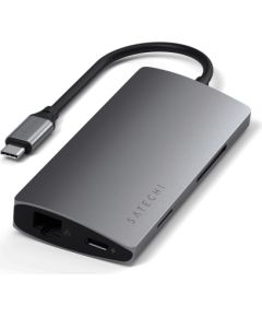 Satechi Aluminium Adapter V2 USB-C (USB-C, 3x USB-A, 4K HDMI, czytnik kart micro/SD, Ethernet) USB / Type-C Hub