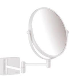 Hansgrohe kosmētiskais spogulis AddStoris Q, matēts balts Vannas istabas spoguļi