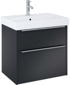 Jika izlietnes un skapīša komplekts Pure, 600x418 mm, h=540 mm, 2A, matēts melns Izlietnes skapis, plaukts