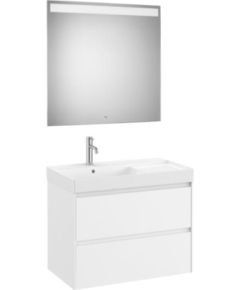 Roca mēbeļu komplekts Ona (izlietne ar skapīti un spogulis) 800 mm, matēts balts Izlietnes skapis