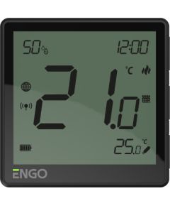 Engo Zigbee gudrais termostats EONE-BATB, Li-Ion baterija, melns Silto grīdu sistēmas