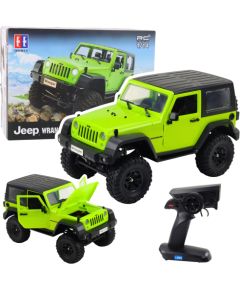 Remote Controlled Off-Road Vehicle RC Jeep Wrangler Rock Crawler Green 1:14 Радиоуправляемые Игрушки