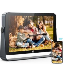 Kodak 10 collu digitālais foto rāmis, Wi-Fi 6, Full HD skārienekrāns 1200x1920, 32 GB, 3800 mAh akumulators, mūzikas slaidrāde, automātiska laika prognoze, fotoattēlu pārsūtīšana, izmantojot 2.4G/5G Wi-Fi - pelēks Цифровые фоторамки