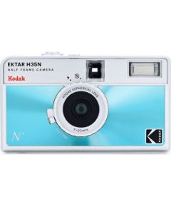 Kodak Ektar H35n — 35 mm analogā kamera, vidēja izmēra rāmis, 22 mm F/8 objektīvs, iebūvēta zibspuldze, zvaigžņu filtrs, ilga ekspozīcija ar statīvu, saderīga ar ISO 100/400 — debeszils Цифровые фотокамеры