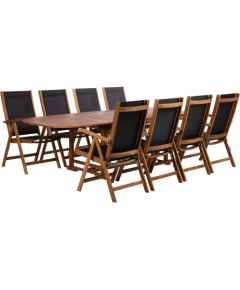 Dārza mēbeļu komplekts FABIOLA galds un 8 krēsli Dārza galdi