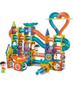 LeanToys Świecąca Zjeżdżalnia Dla Kulek Klocki Magnetyczne 202 Elementy LEAN Toys Konstruktori 