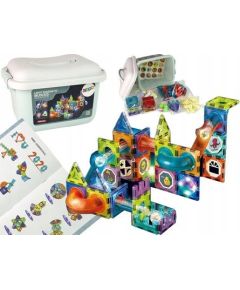 LeanToys Zjeżdżalnia Dla Kulek Podświetlany Tor Klocki Magnetyczne 75 Elementów LEAN Toys Konstruktori 
