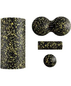 FSBM04 MELNI-DZELTENS MASĀŽAS KOMPLEKTS (4 gab.) HMS Vingrošanas un jogas rullis