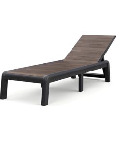 Keter Sauļošanās krēsls Deco Porto pelēks/valrieksts Dārza mēbeles